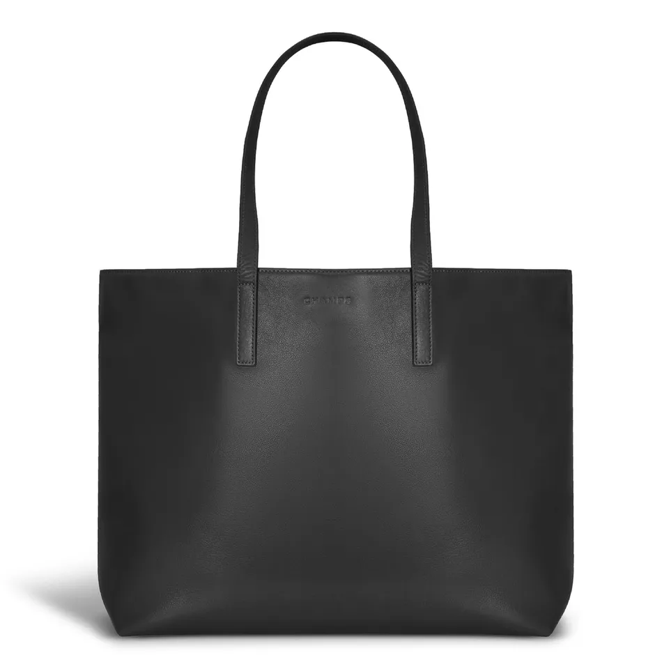 Champs Luggage Onyx Leather Open Tote